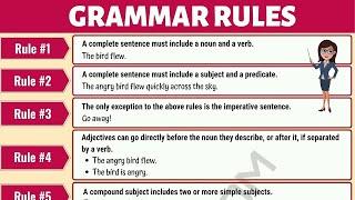 Basic Grammar Rules English Sentence Structure