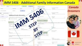 IMM 5406 - Additional Family Information - Online Spousal Sponsorship