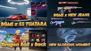 BGMI x SS TUATARA SUPER CAR  BGMI x NEW JEANS UPGRADEABLE GUNS  BGMI x DRAGON BALL Z  3.2 LEAKS