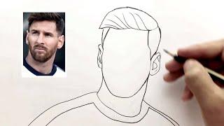 Pencil Drawing of Lionel Messi - How To Draw Lionel Messi - Easy pencil sketch of Messi