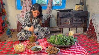 Cooking vegetarian food in the village  village lifestyle