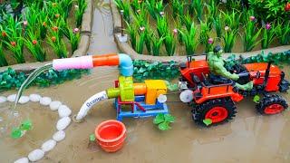 diy mini tractor dengerous stuck in mud with plough machine  science project  @sanocreator #1