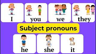 Subject Pronouns  I you we they he she it  Game  Learn English