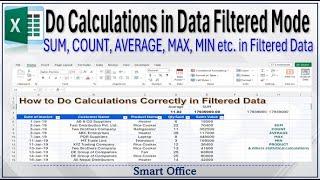 Learn how to do Calculations in Filtered Data In Excel