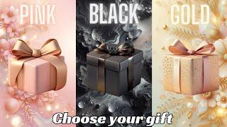 Choose your gift  3 gift box challenge  2 good & 1 bad  Pink Black & Gold #chooseyourgift
