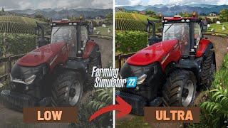 Farming Simulator 22  RX580 8GB +i5 3570s  low vs ultra settings1080P