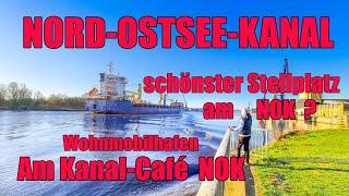 Nord-Ostsee-Kanal Wohnmobilhafen Am Kanalcafé NOK Osterrönfeld Reisebericht StellplatzRendsburg