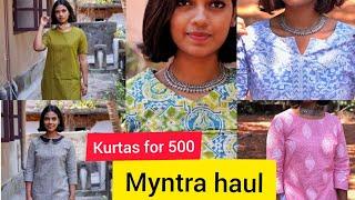 myntra haul comfortable kurtas for under 500 rupees