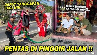 Main barongan di pinggir jalan raya  ASYIK DAPAT TANGGAPAN LAGI GAES