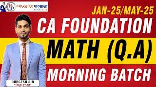 CA FOUNDATION  Paper 3 Q.A  Sequence and Series Lec-4  SEP-24JAN-25 Batch  By CA Durgesh Sir