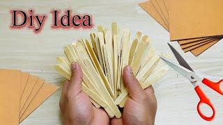 Diy Ice Cream Stick Craft Ideas  Small Ice Cream Stick Craft  Pen Stand Craft