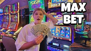 Max Betting Slot Machines Until We Hit a Bonus 