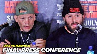 Nate Diaz vs Jorge Masvidal • Heated Full Final Press Conference Video