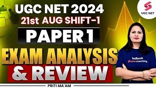 UGC NET 2024 Exam Analysis  UGC NET 21 Aug 2024 Shift 1 Paper Analysis & Answer Key  Priti Mam