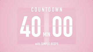 40 Min Countdown Flip Clock Timer  Simple Beeps 