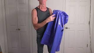 Shiny Blue PVC Old School Raincoat