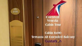 Carnival Venezia Cabin 8490 Tour  Aft Extended Balcony  Terrazza Stateroom