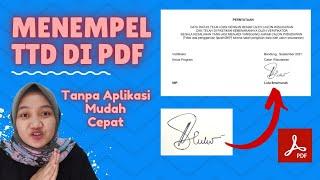 Cara memasukkan tanda tangan ke pdf  Menambahkan tanda tangan di pdf  Menempelkan ttd di pdf