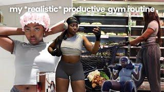 my REALISTIC post-gym routine definitely NOT peaceful but we get things done around here. 