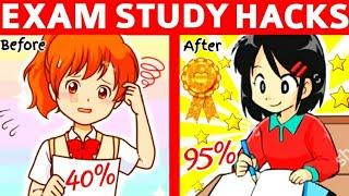 5 BRILLIANT EXAM STUDY HACKS  SECRET STUDY TIPS TO SCORE HIGHEST IN EXAMS  STUDY TIPS & HACKS