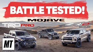 Truck Comparison Toyota Tacoma TRD Pro Vs. Chevy Colorado ZR2 Bison Vs. Jeep Gladiator Mojave