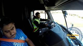 Truck Driving Student - First day at truck shifting and backing