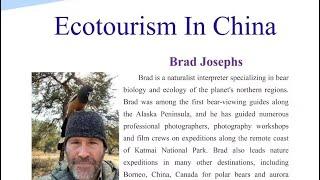 Lecture I did on ecotourism and conservation for 177 tourism majors at University in Sichuan China.