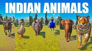 Indian Animals Speed Race in Planet Zoo included Duck Elephant Rhino Buffalo Peafowl Tiger