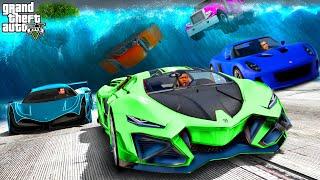 Franklin Collecting Luxury Cars in a Tsunami in GTA 5  End of Gta 5  Gta Tamil the tsunami