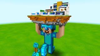 Minecraft How To Make a Pro Steve Holding up a House Statue Tutorial