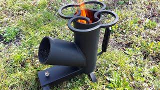 Самодельная Дровяная Ракетная Печь. Походная Печь Своими Руками. Homemade Wood Burning Rocket Stove