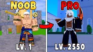 Noob to Pro Level 1 to Max Level 2550 Using Only Bosses Sword in Blox Fruits