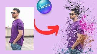 Dispersion effect  Turn image to splash painting effect  Canva Pro Tutorial