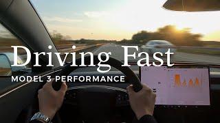 Driving FAST 2024 Tesla Model 3 Performance Autobahn Test