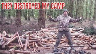 BUSHCRAFT CAMP DESTROYED SO I BUILT A NEW ONE