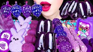 ASMR PURPLE DESSERTS *GRAPE JELLY BUBBLE GUM TANGHULU MARSHMALLOW CHOCOLATE EATING SOUNDS 먹방