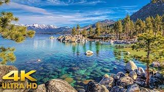 Sierra Nevada Mountain Scenic Drive Around Lake Tahoe 4K California and Nevada