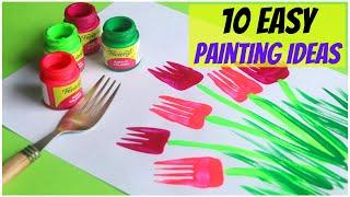 10 Easy Painting Ideas for Kids  Amazing Painting Hacks using Everyday Objects