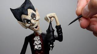 I Sculpted a Vampire with His Pet Bat - Polymer Clay Halloween Timelapse Tutorial