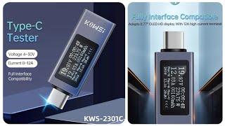 KOWSI KWS-2301C mini USB-C tester. Review test and comparison