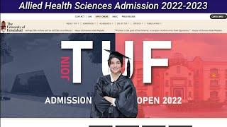 Faisalabad Medical University FMU Admission Allied Health Sciences Admission 2022-2023