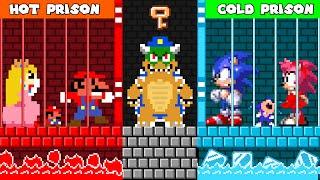 Bowser Locked Famlily Mario and Sonic Hot vs Cold Challenge in Prison