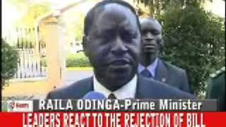 RAILA ON REJECTION OF BILL