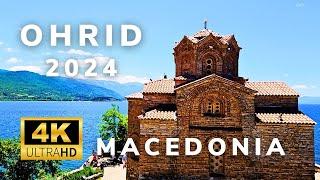 Macedonia  Ohrid 2024  4K  Citywalk  Old Town  Semi Submarine  Bridge of Wishes  St. Sofia
