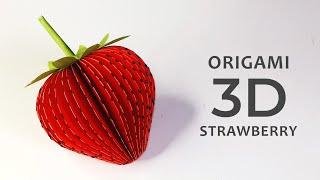 ORIGAMI 3D STRAWBERRY  Easy Paper Craft  Origami Paper Craft