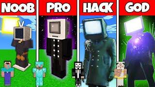Minecraft Battle NOOB vs PRO vs HACKER vs GOD TV MAN SKIBIDI BASE BUILD CHALLENGE Animation