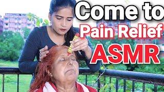 Pain Relief Head Massage  Roller Head Massage to my Aunt - ASMR Cosmic Lady Barber