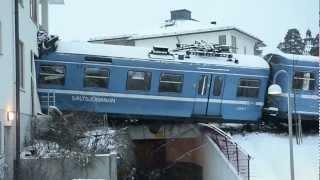 Swedish woman steals train drives it into building