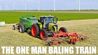 Grass Silage in one pass  Raking - Baling  - Wrapping and collecting  3m CTF  Bi-jovira