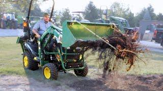 CHEAP & EASY Deere 1025R with Toothbar RIPPING Out Stumps Cost Effective Removal